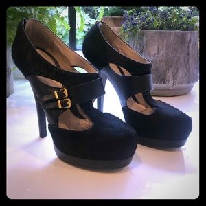 FENDI Calf hair and leather platform shoes